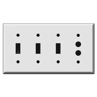 3-Toggle 1-Push Button Light Switch Cover Plates