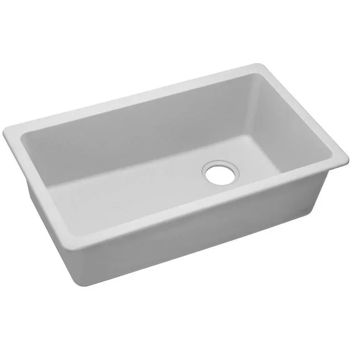 33 in. Undermount Composite Single Bowl Kitchen Sink in White by Elkay