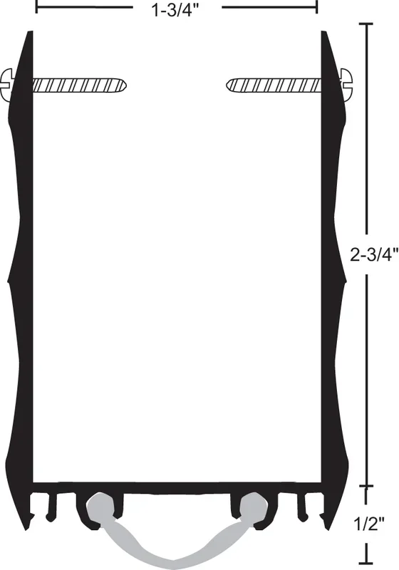 36″ DKB-finish Aluminum Extended Door Shoe with Vinyl Insert by NGP
