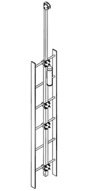 3M DBI-SALA Lad-Saf Cable Vertical Safety System Grab Bar Extension For Top Bracket – Galvanized Steel – 6116336