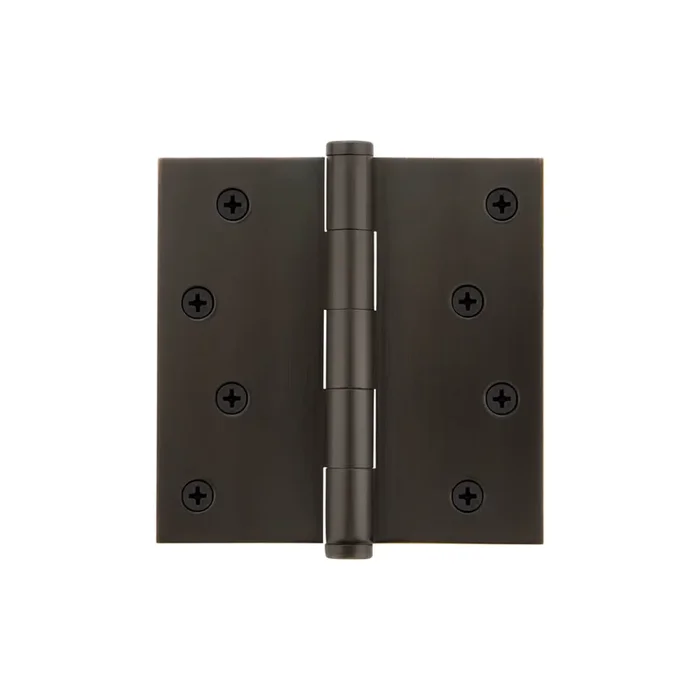 4″ Button Tip Residential Hinge with Square Corners in Timeless Bronze – Grandeur