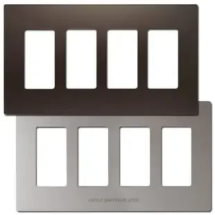 4 Decor Screw Less Switch Wallplate Cover – Metallic Plastic