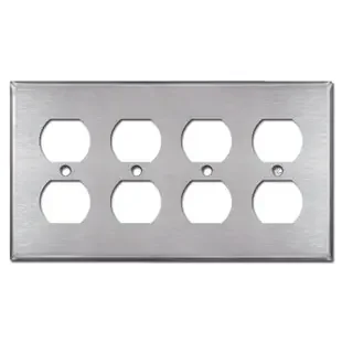 4 Duplex Receptacle Electric Cover – 302 Stainless Steel