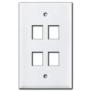 4 Phone Jack Switch Plate – White