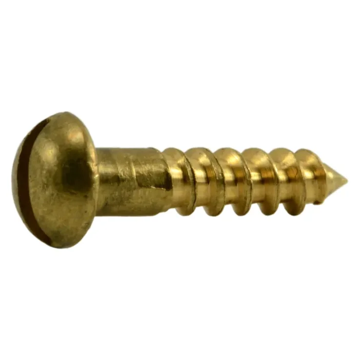4 x 1/2″ Brass Slotted Round Head Wood Screws