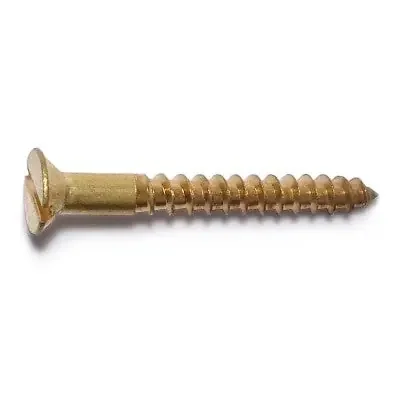 4 x 1″ Brass Slotted Flat Head Wood Screws