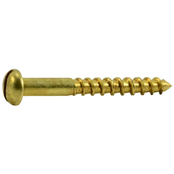 4 x 1″ Brass Slotted Round Head Wood Screws