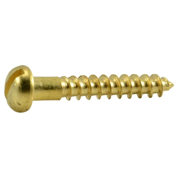 4 x 3/4″ Brass Slotted Round Head Wood Screws