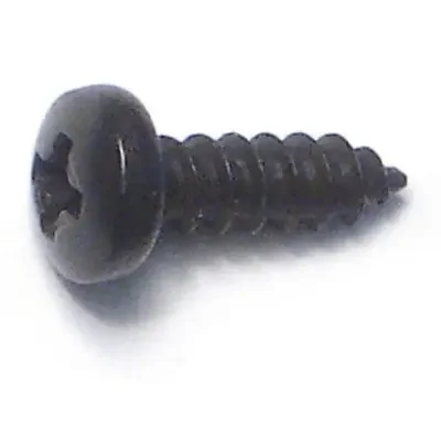 4 x 3/8″ Black Steel Phillips Pan Head Sheet Metal Screws