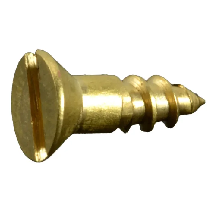 4 x 3/8″ Brass Slotted Flat Head Wood Screws