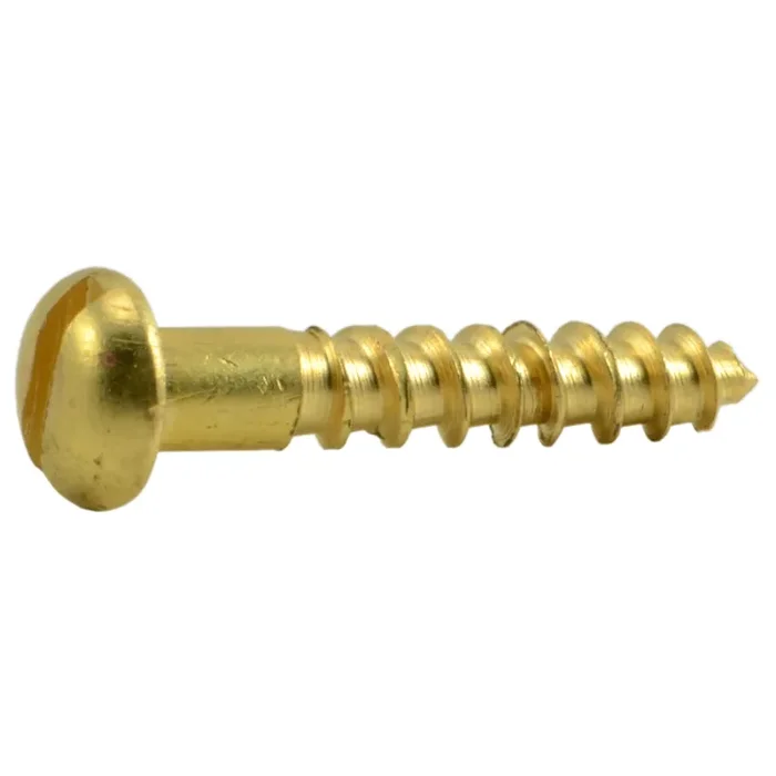 4 x 5/8″ Brass Slotted Round Head Wood Screws