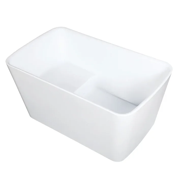 47″ Acrylic Rectangular Double Ended Freestanding Tub with Drain and Integrated Seat – Kingston Brass