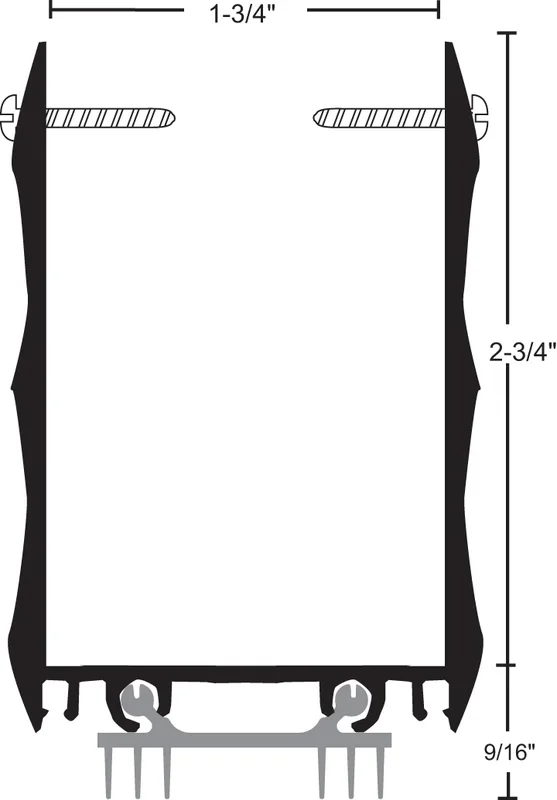 48″ Anodized Aluminum Extended Door Shoe with Thermoplastic Insert – NGP