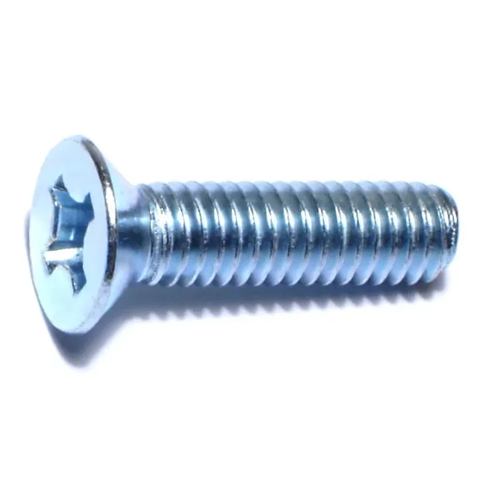 5/16″-18 x 1-1/4″ Zinc Plated Steel Coarse Thread Phillips Flat Head Machine Screws