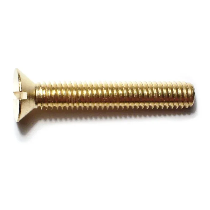 5/16″-18 x 2″ Brass Coarse Thread Slotted Flat Head Machine Screws