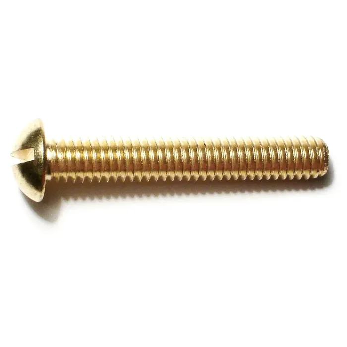 5/16″-18 x 2″ Brass Coarse Thread Slotted Round Head Machine Screws