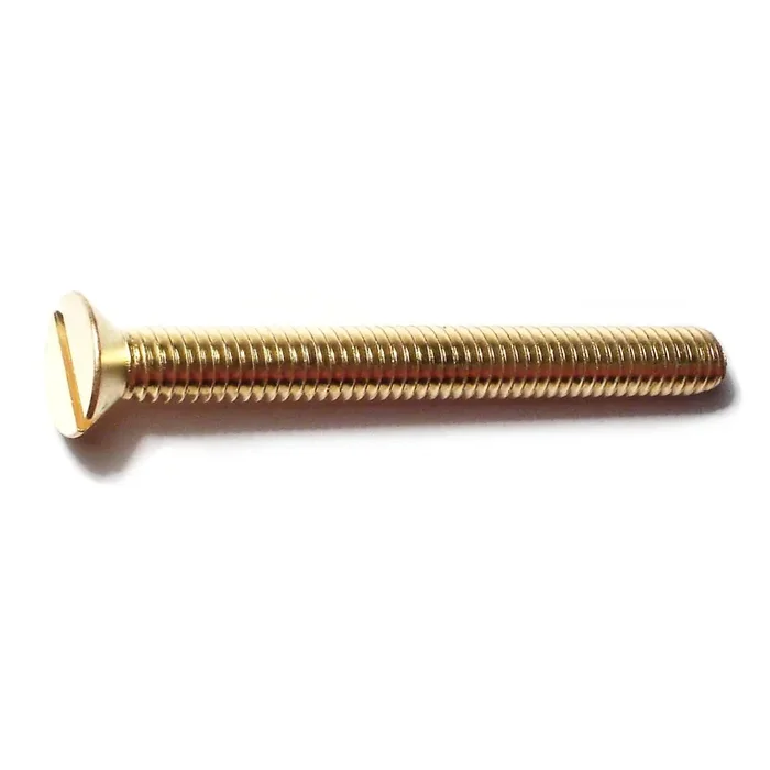 5/16″-18 x 3″ Brass Coarse Thread Slotted Flat Head Machine Screws