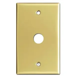 5/8″ Phone Cable Wall Switch Plate – Polished Brass