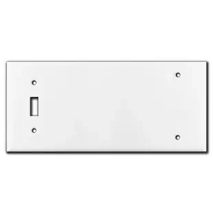 5-Gang 1-Toggle 4-Blank Switch Plate 4-Screw Holes – White