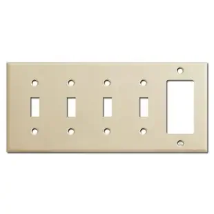 5-Gang 4-Toggle 1-Decora Switch Plate – Ivory