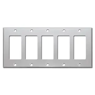 5 Rocker Light Switch Covers – Brushed Aluminum