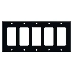 5 Rocker Switch Wall Plate – Black