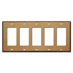 5 Rocker Switch Wall Plate – Satin Bronze