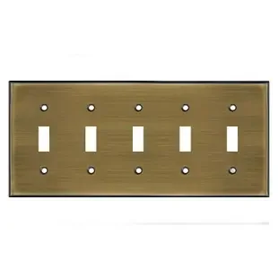 5 Toggle Light Switch Plate Covers – Antique Brass