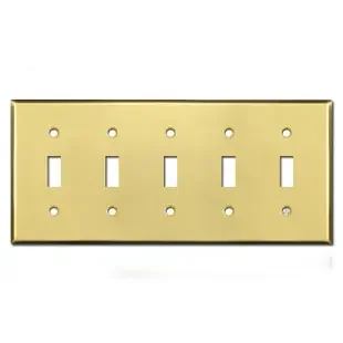 5 Toggle Switchplate – Satin Brass