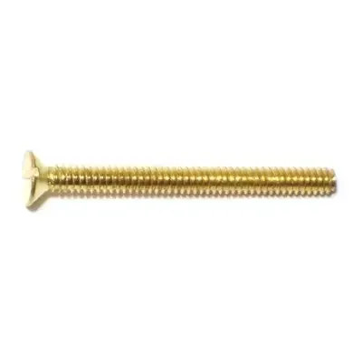 6-32 x 1-1/2″ Brass Coarse Thread Slotted Flat Head Machine Screws