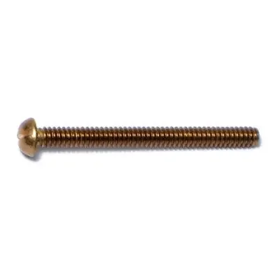 6-32 x 1-1/2″ Brass Coarse Thread Slotted Round Head Machine Screws