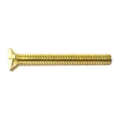 6-32 x 1-1/4″ Brass Coarse Thread Slotted Flat Head Machine Screws