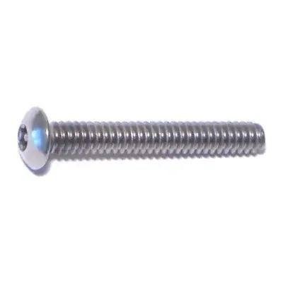 6-32 x 1″ 18-8 Stainless Steel Coarse Thread Security Star Drive Button Head Machine Screws