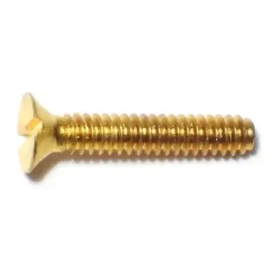 6-32 x 1″ Brass Coarse Thread Slotted Flat Head Machine Screws