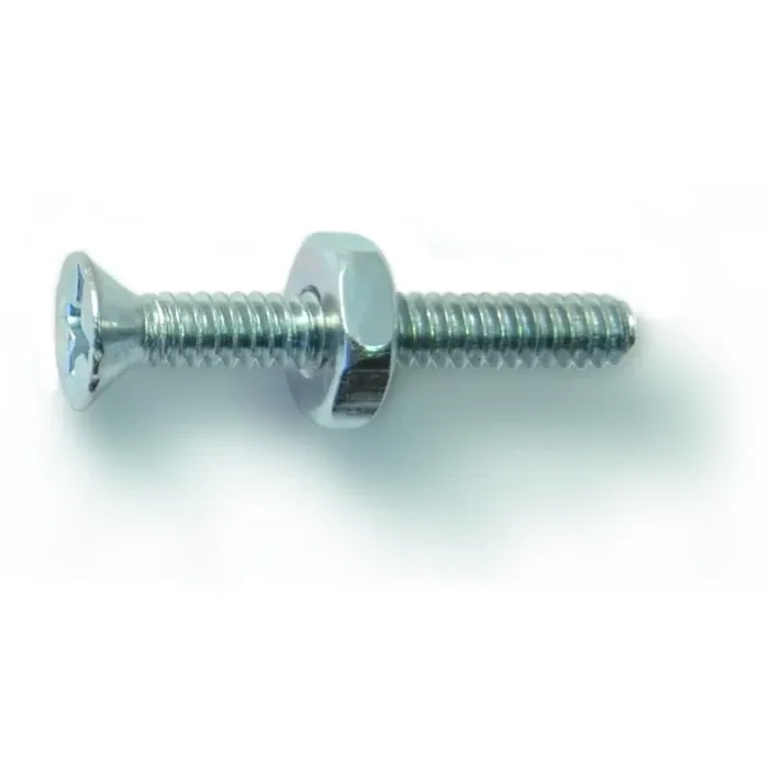 6-32 x 1″ Zinc Plated Steel Coarse Thread Phillips Flat Head Machine Screws