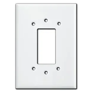 6.38″ Tall Centered Rocker Wall Plate for 2-Gang Box – White