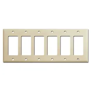 6 Gang Decora Switch Wall Plate – Ivory