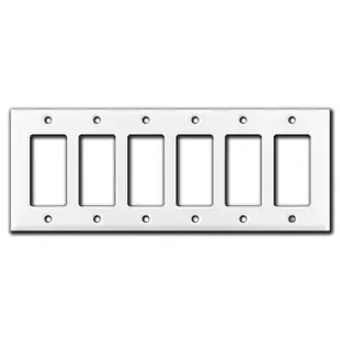 6 Gang Decora Switch Wall Plate – White
