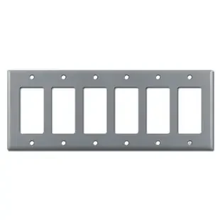 6 GFCI Plate Covers – Gray