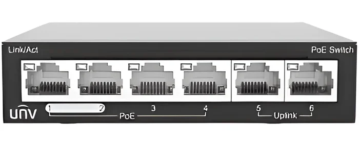 6 Port Ethernet PoE Switch – 6100Mbps Network Ports by UniView Technology