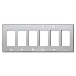 6 Rocker Switchplate – Brushed Aluminum
