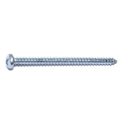 6 x 2″ Zinc Plated Steel Phillips Pan Head Sheet Metal Screws