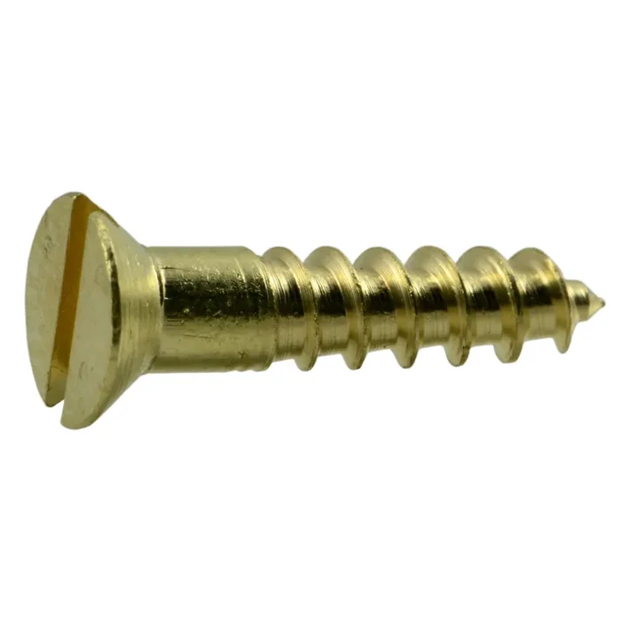 6 x 5/8″ Brass Slotted Flat Head Wood Screws