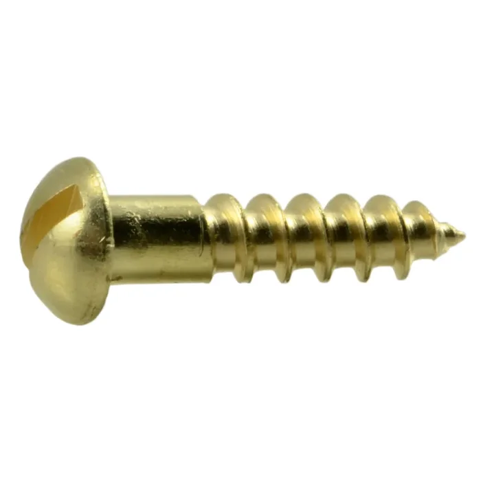 6 x 5/8″ Brass Slotted Round Head Wood Screws