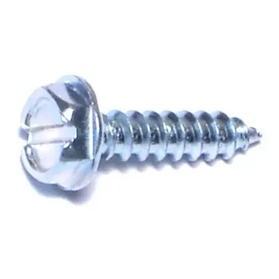 6 x 5/8″ Zinc Plated Steel Slotted Hex Washer Head Sheet Metal Screws