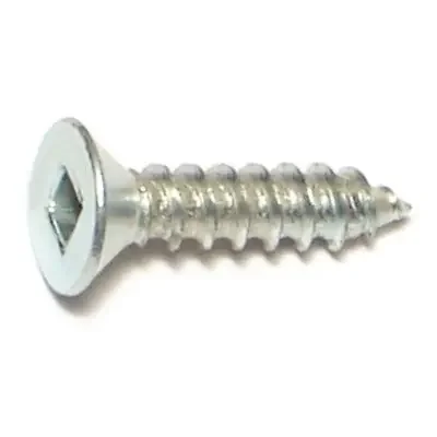 6 x 5/8″ Zinc Plated Steel Square Drive Flat Head Sheet Metal Screws