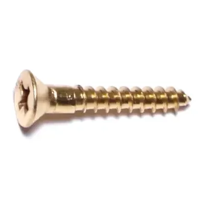 6 x 7/8″ Brass Phillips Flat Head Wood Screws