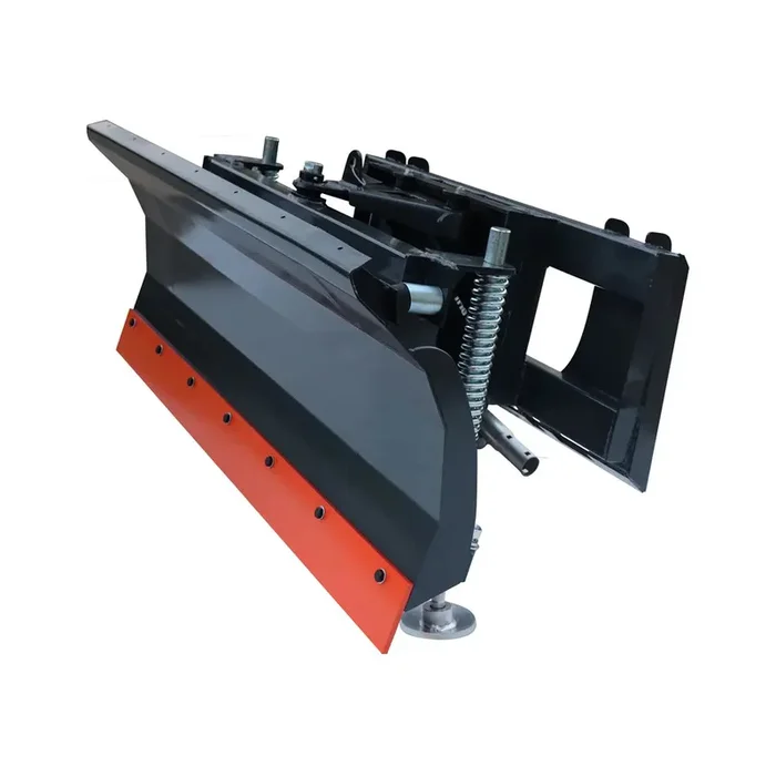 60″ Skid Steer Dozer Blade/Snow Pusher, 30° Left & Right, Bolt-On Cutting Edge, Adjustable Skid Shoes, Universal Quick Mount, TMG-DB60