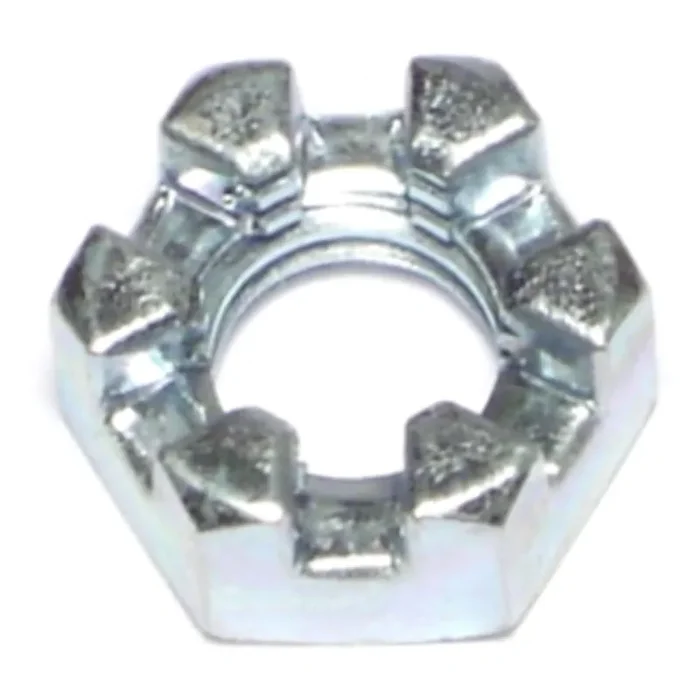 7/16″-14 Zinc Plated Steel Coarse Thread Slotted Hex Nuts