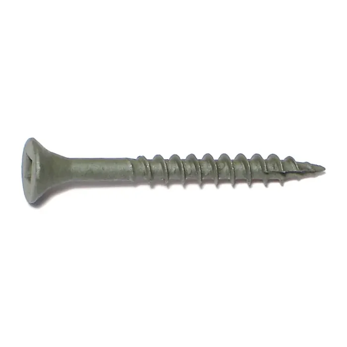 7 x 1-5/8″ Green XL1500 Coated Steel Square Drive Bugle Head Deckselect Deck Screws